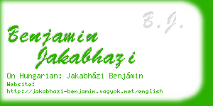 benjamin jakabhazi business card